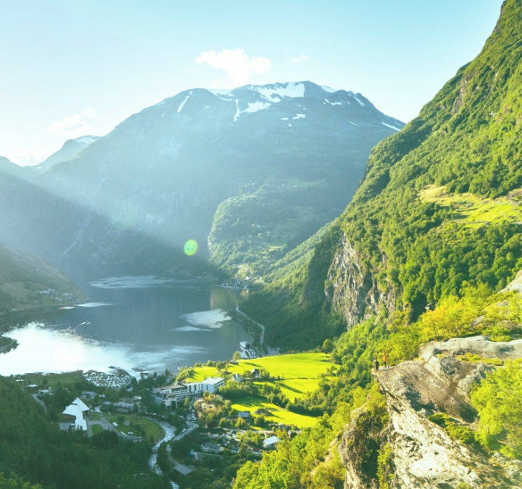 Mountain and Valley with lake